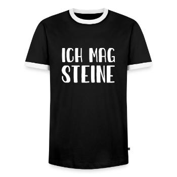 Ich mag Steine - Stein - Geologie - Geologe - Männer Kontrast-T-Shirt - Schwarz/Weiß - Vorne - AI Model Female 172 light (172cm) & AI Model Male 178 light (178cm)