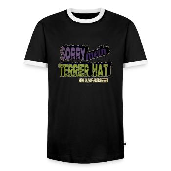 zitat pudel bullterrier weihnachten pfote hund - Männer Kontrast-T-Shirt - Schwarz/Weiß - Vorne - AI Model Female 172 light (172cm) & AI Model Male 178 light (178cm)