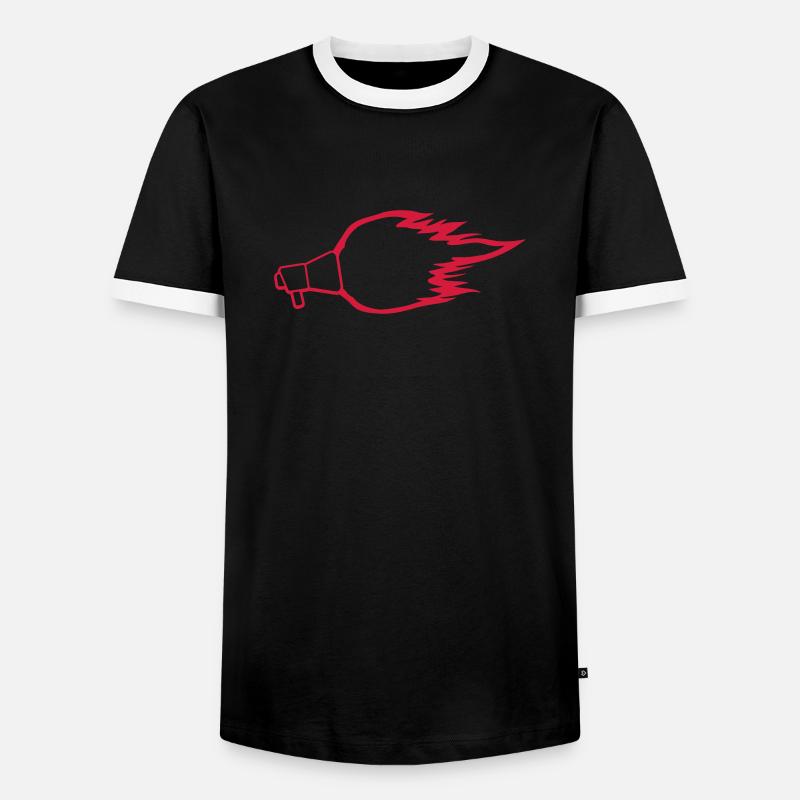 Hot Speech Fire Megaphone - Men's Ringer Shirt - black/white