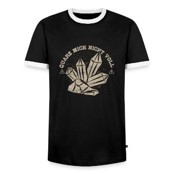 Quarz mich nicht voll - Geologe Geologie - Männer Kontrast-T-Shirt - Schwarz/Weiß - Vorne - AI Model Female 172 light (172cm) & AI Model Male 178 light (178cm)