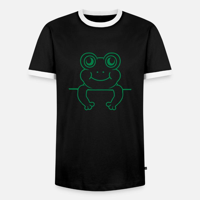 Wall Frog Shield Comic - Men's Ringer Shirt - black/white