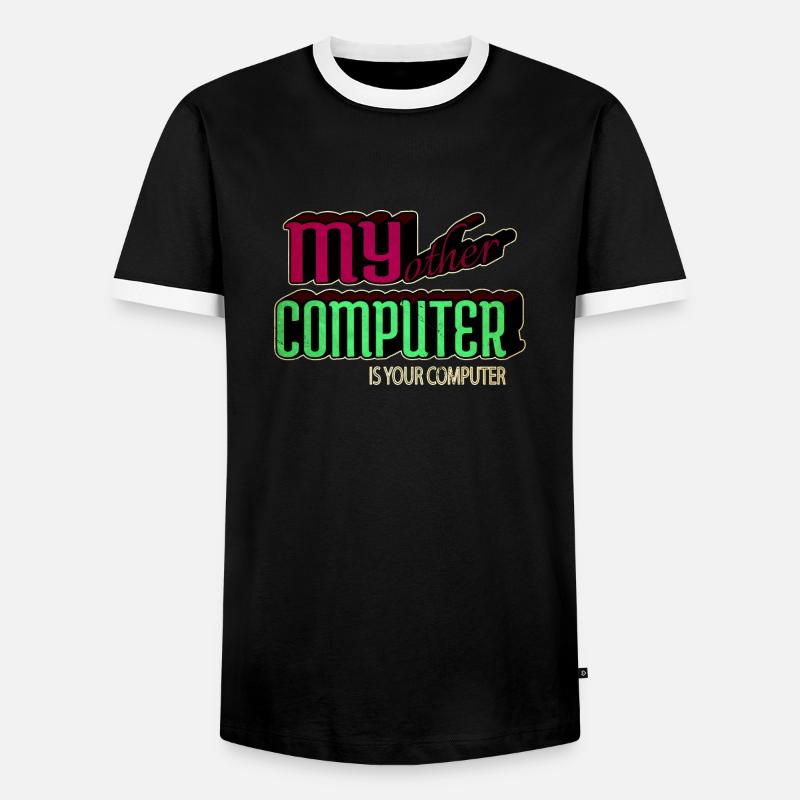 Présent Hacking Coding Hacking Computer - T-shirt contrasté Homme - noir/blanc