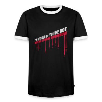 Amusez-vous au travail - T-shirt contrasté Homme - noir/blanc - Devant - AI Model Female 172 light (172cm) & AI Model Male 178 light (178cm)
