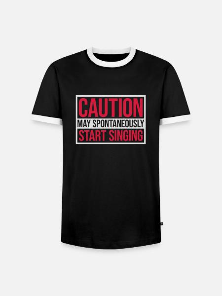 may spontaneously start singing - Men's Ringer Shirt - black/white