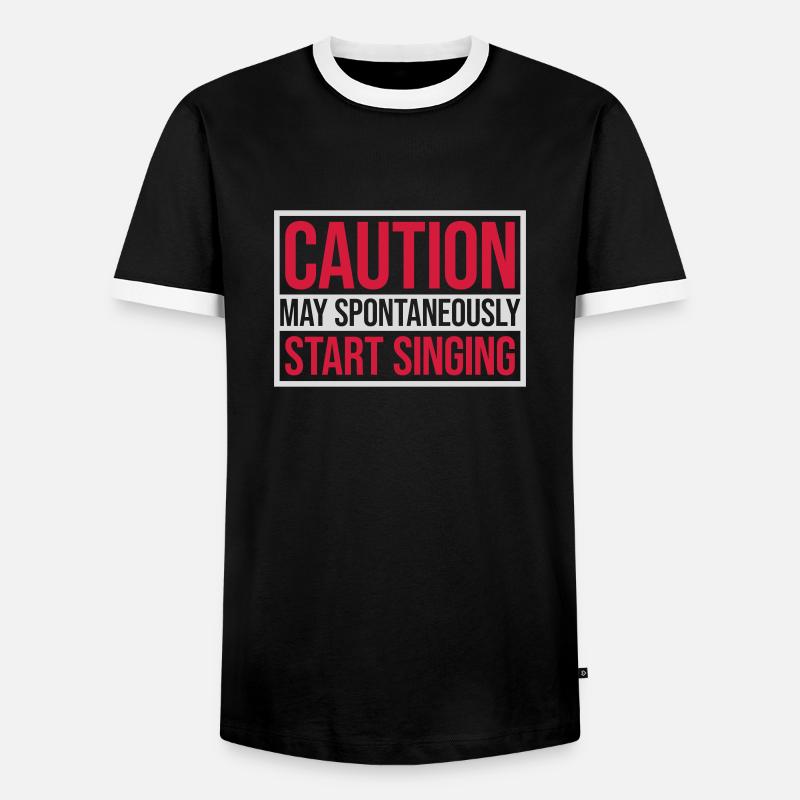 may spontaneously start singing - Men's Ringer Shirt - black/white