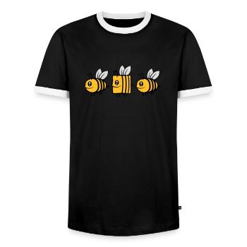 abeille différente abeille comique - T-shirt contrasté Homme - noir/blanc - Devant - AI Model Female 172 light (172cm) & AI Model Male 178 light (178cm)