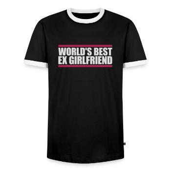 La meilleure ex petite amie du monde - T-shirt contrasté Homme - noir/blanc - Devant - AI Model Female 172 light (172cm) & AI Model Male 178 light (178cm)