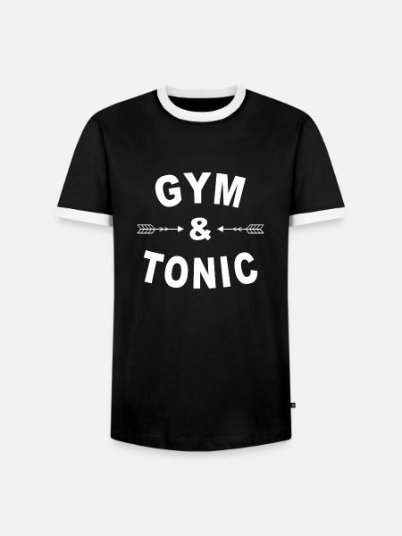 GYM & TONIC - Men's Ringer Shirt - black/white