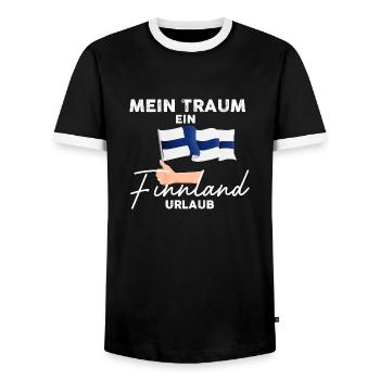 Mein Traum Finnland Urlaub Skandinavien - Männer Kontrast-T-Shirt - Schwarz/Weiß - Vorne - AI Model Female 172 light (172cm) & AI Model Male 178 light (178cm)