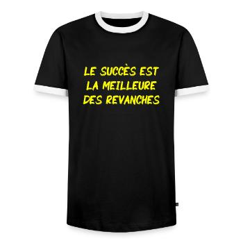 Le succès est la meilleure des revanches - GLD - T-shirt contrasté Homme - noir/blanc - Devant - AI Model Female 172 light (172cm) & AI Model Male 178 light (178cm)