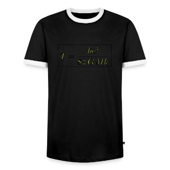 Temperaturformel eines Schwarzen Loches - Männer Kontrast-T-Shirt - Schwarz/Weiß - Vorne - AI Model Female 172 light (172cm) & AI Model Male 178 light (178cm)