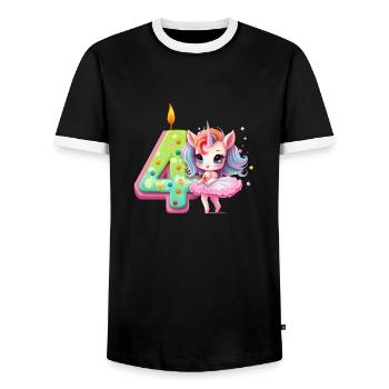 Birthday birthday party birthday gift born - Men's Ringer Shirt - black/white - Front - AI Model Female 172 light (172cm) & AI Model Male 178 light (178cm)