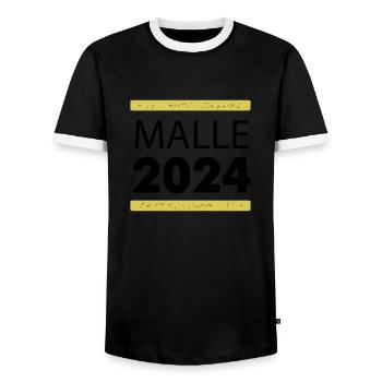 malle 2024 - Männer Kontrast-T-Shirt - Schwarz/Weiß - Vorne - AI Model Female 172 light (172cm) & AI Model Male 178 light (178cm)