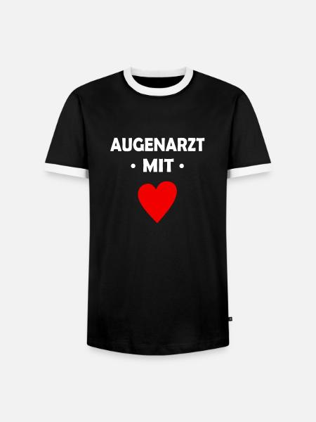 Augenarzt mit Herz - Männer Kontrast-T-Shirt - Schwarz/Weiß
