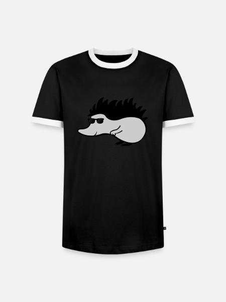 hérisson cool - T-shirt contrasté Homme - noir/blanc
