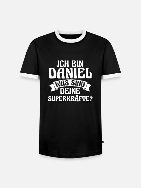 First name Daniel - Men's Ringer Shirt - black/white
