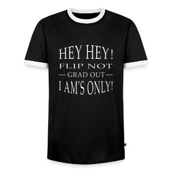 Flip not grad out I am s only VECTORGRAPHIC - Männer Kontrast-T-Shirt - Schwarz/Weiß - Vorne - AI Model Female 172 light (172cm) & AI Model Male 178 light (178cm)