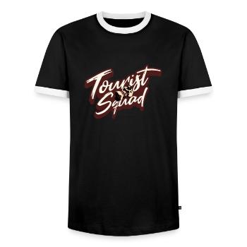 Tourist Squad Picture Photographer Vacation - Männer Kontrast-T-Shirt - Schwarz/Weiß - Vorne - AI Model Female 172 light (172cm) & AI Model Male 178 light (178cm)