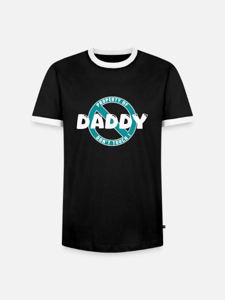 Papas Eigentum, weiß. In - Männer Kontrast-T-Shirt - Schwarz/Weiß