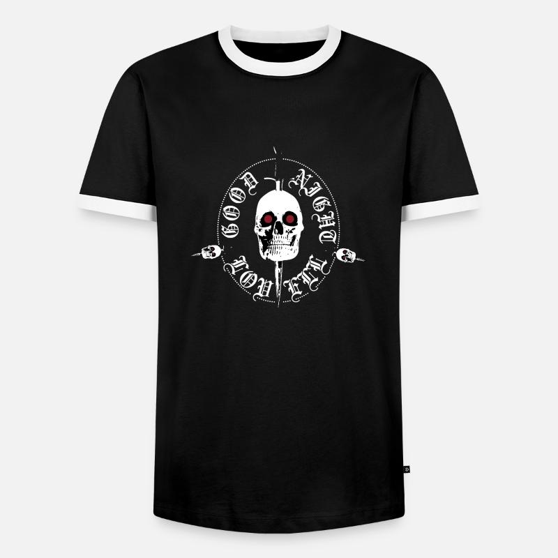 Night Lovell skull - Männer Kontrast-T-Shirt - Schwarz/Weiß