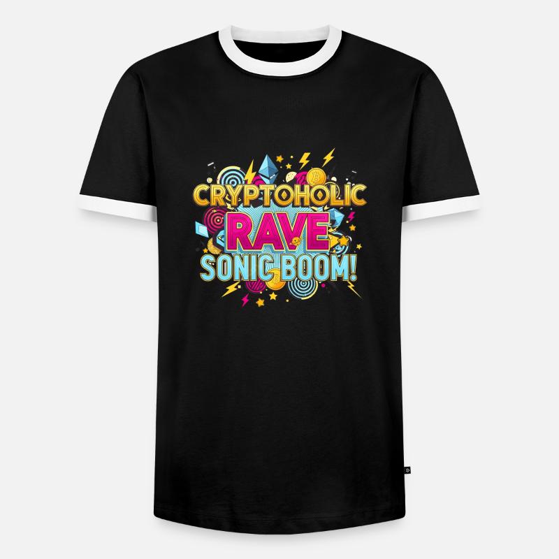 Crypto Trader Techno Kunst - Männer Kontrast-T-Shirt - Schwarz/Weiß