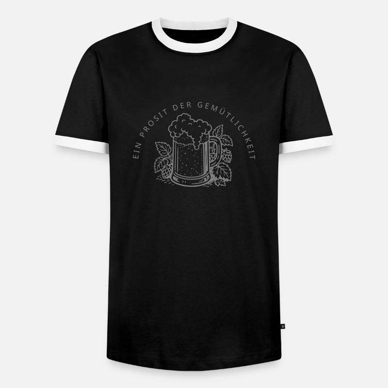 Ein Prosit der Gemütlichkeit - Männer Kontrast-T-Shirt - Schwarz/Weiß