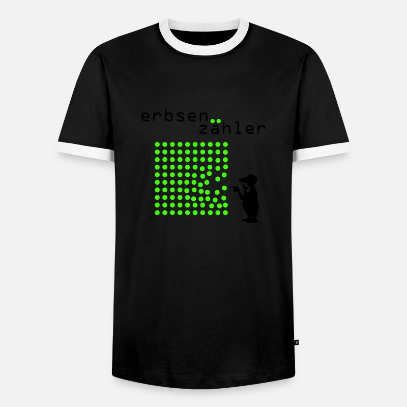 Erbsenzähler - Männer Kontrast-T-Shirt - Schwarz/Weiß