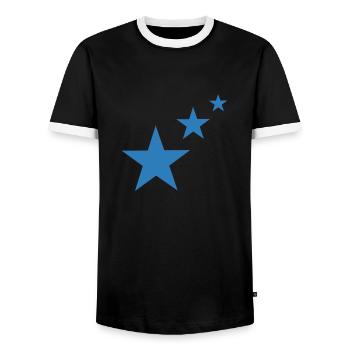 Sterne - Männer Kontrast-T-Shirt - Schwarz/Weiß - Vorne - AI Model Female 172 light (172cm) & AI Model Male 178 light (178cm)