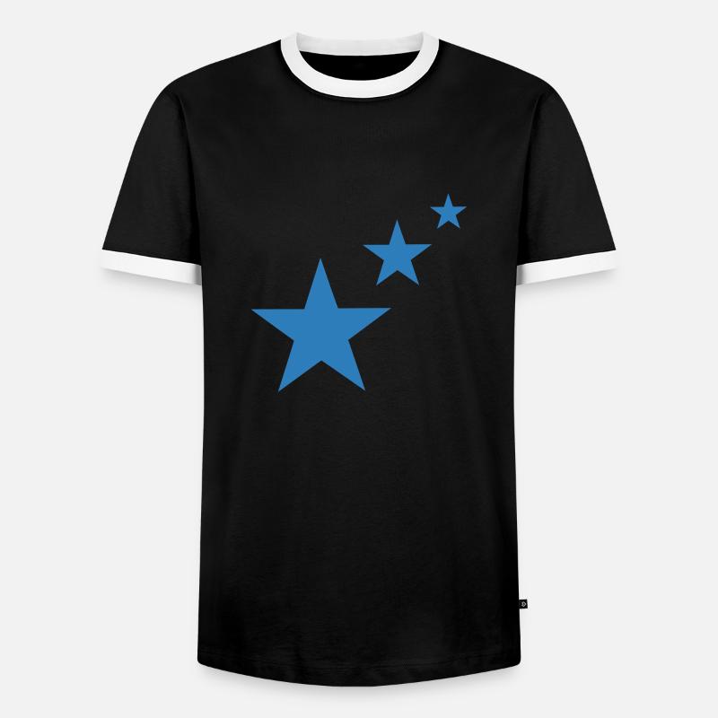 Star, stars - Men's Ringer Shirt - black/white