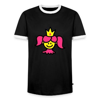 Princess with crown 3 - Men's Ringer Shirt - black/white - Front - AI Model Female 172 light (172cm) & AI Model Male 178 light (178cm)