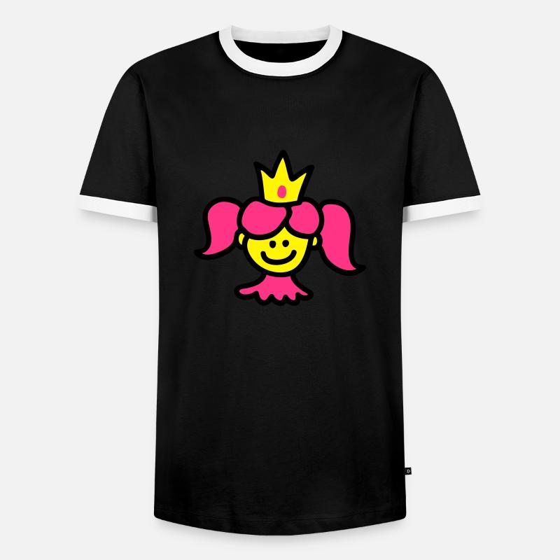 Princess with crown 3 - Men's Ringer Shirt - black/white