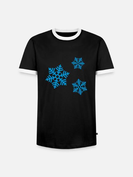 Eiskristalle - T-shirt contrasté Homme - noir/blanc
