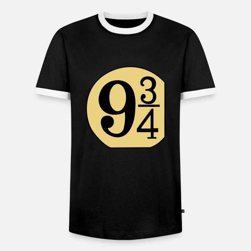 Schild 9 3/4 - Männer Kontrast-T-Shirt - Schwarz/Weiß