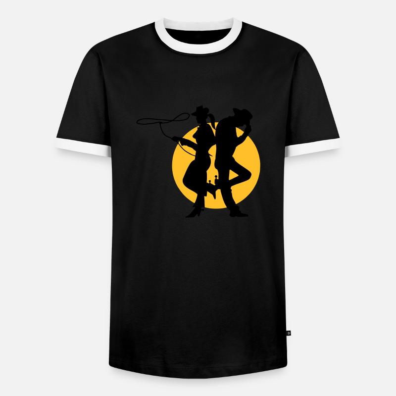 sheriff - Men's Ringer Shirt - black/white