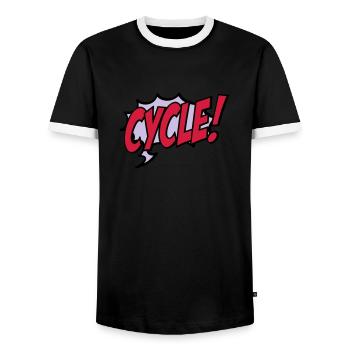 cycle - T-shirt contrasté Homme - noir/blanc - Devant - AI Model Female 172 light (172cm) & AI Model Male 178 light (178cm)