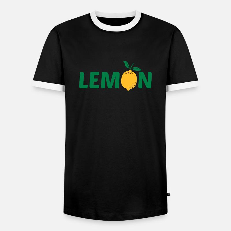 Logo Design LEMON - Men's Ringer Shirt - black/white