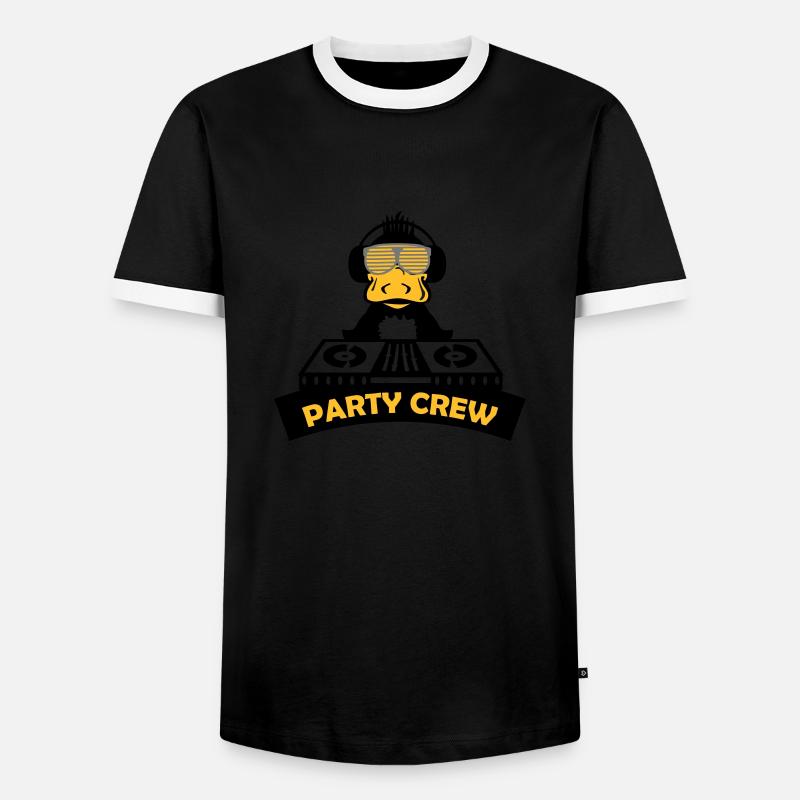 duck_party_crew_2 - Männer Kontrast-T-Shirt - Schwarz/Weiß