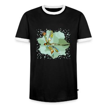 Libellule - T-shirt contrasté Homme - noir/blanc - Devant - AI Model Female 172 light (172cm) & AI Model Male 178 light (178cm)