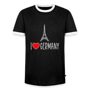 Deutschland Germany lustiges shirt funny shirt - Männer Kontrast-T-Shirt - Schwarz/Weiß - Vorne - AI Model Female 172 light (172cm) & AI Model Male 178 light (178cm)