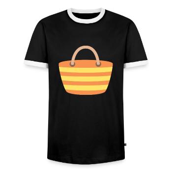 sac de plage - T-shirt contrasté Homme - noir/blanc - Devant - AI Model Female 172 light (172cm) & AI Model Male 178 light (178cm)