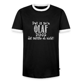 olaf - Männer Kontrast-T-Shirt - Schwarz/Weiß - Vorne - AI Model Female 172 light (172cm) & AI Model Male 178 light (178cm)