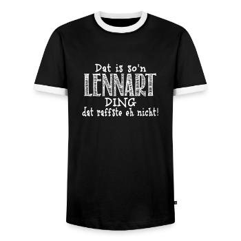 lennart - Männer Kontrast-T-Shirt - Schwarz/Weiß - Vorne - AI Model Female 172 light (172cm) & AI Model Male 178 light (178cm)