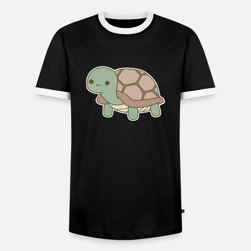 Turtle - Men's Ringer Shirt - black/white