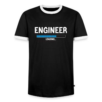 Engineer Engineer Personalized Humor Gift - Men's Ringer Shirt - black/white - Front - AI Model Female 172 light (172cm) & AI Model Male 178 light (178cm)