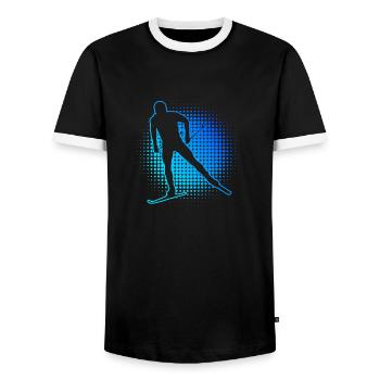 Ski de fond Classique Ski de fond Ski de fond féminin - T-shirt contrasté Homme - noir/blanc - Devant - AI Model Female 172 light (172cm) & AI Model Male 178 light (178cm)