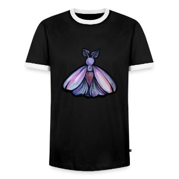 Lila Motte - Männer Kontrast-T-Shirt - Schwarz/Weiß - Vorne - AI Model Female 172 light (172cm) & AI Model Male 178 light (178cm)