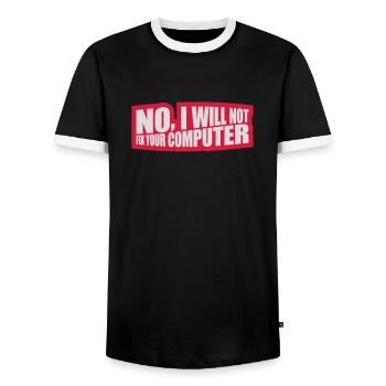 Ne pas réparer votre ordinateur - T-shirt contrasté Homme - noir/blanc - Devant - AI Model Female 172 light (172cm) & AI Model Male 178 light (178cm)