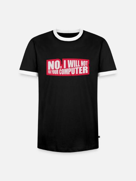 not fix your computer - Men's Ringer Shirt - black/white