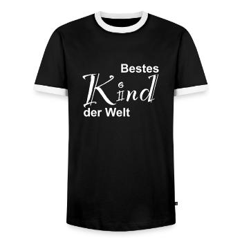 Bestes Kind der Welt Design - Männer Kontrast-T-Shirt - Schwarz/Weiß - Vorne - AI Model Female 172 light (172cm) & AI Model Male 178 light (178cm)