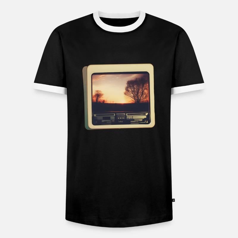 Nostalgic Horizon - Men's Ringer Shirt - black/white